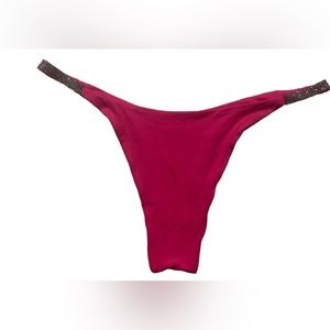 Gorgeous rhinestone string side high cut low rise cheeky bikini bottoms NWOT